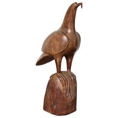 Vintage Koa Wood Seabird Sculpture