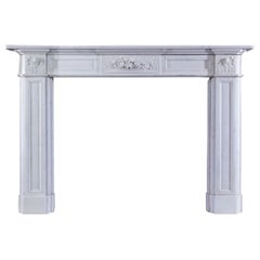 Regency style Floral carved solid Marble Fireplace