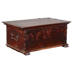 17th Century Venetian Cedarwood Pokerwork Box