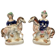 Pair of Antique 19th Century Staffordshire Flatbacks