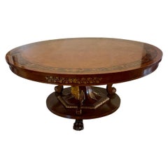 Magnificent Quality 8/10 Seater Antique Burr Walnut Carved Gilded Dining Table