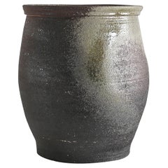Large Wabi Wabi “wonky” part glazed terracotta Japanese Vessel/Planter