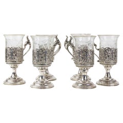 Juego de copas de plata, Italia, mediados del siglo XX