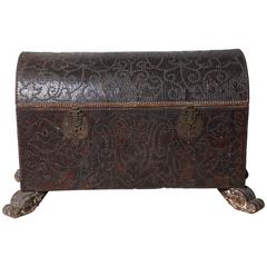 18th Century Spanish Studded Leather Chest 7