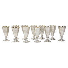 Juego de 11 copas de plata de fabricación rusa, Italia, mediados del siglo XX