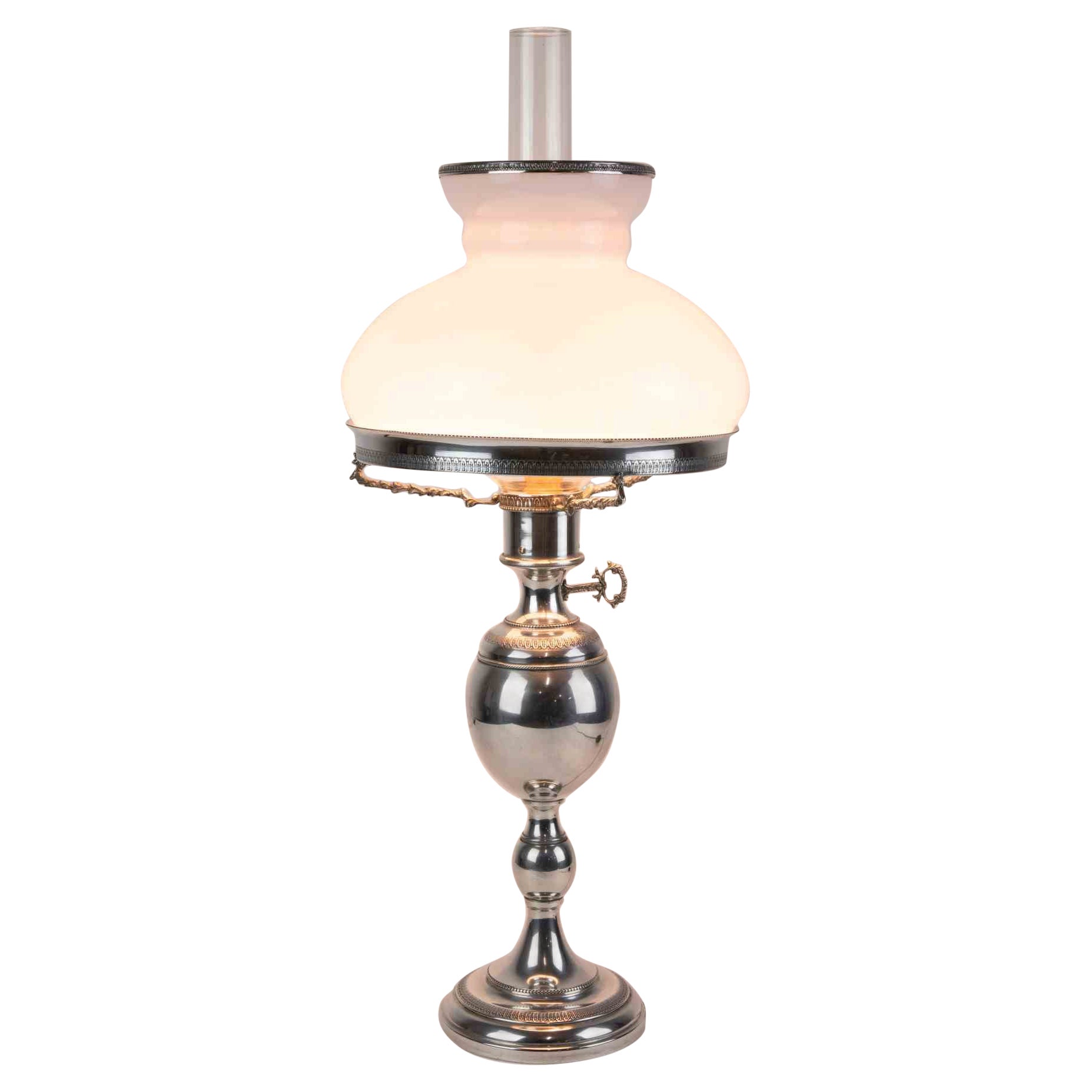 Vintage-Tischlampe aus Silber, Italien, Mitte des 20. Jahrhunderts