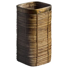 Panier en bambou et laiton, Italie, années 1970