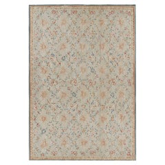 Rug & Kilim's Oversized Aubusson Style Rug in Beige-Cream with Floral Patterns