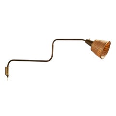 ASEA, Wall Light, Brass, Rattan, Sweden, 1940s