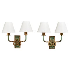 Diseñador italiano, Apliques, Latón, Metal, Tela, Italia, Década de 1930