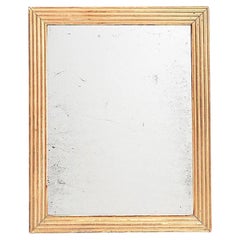 Espejo rectangular con marco de junco dorado, Francia, 1830c