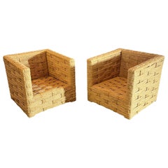 Adrien Audoux and Frida Minnet Rare and Fine Hand-woven Braided Rope Chairs