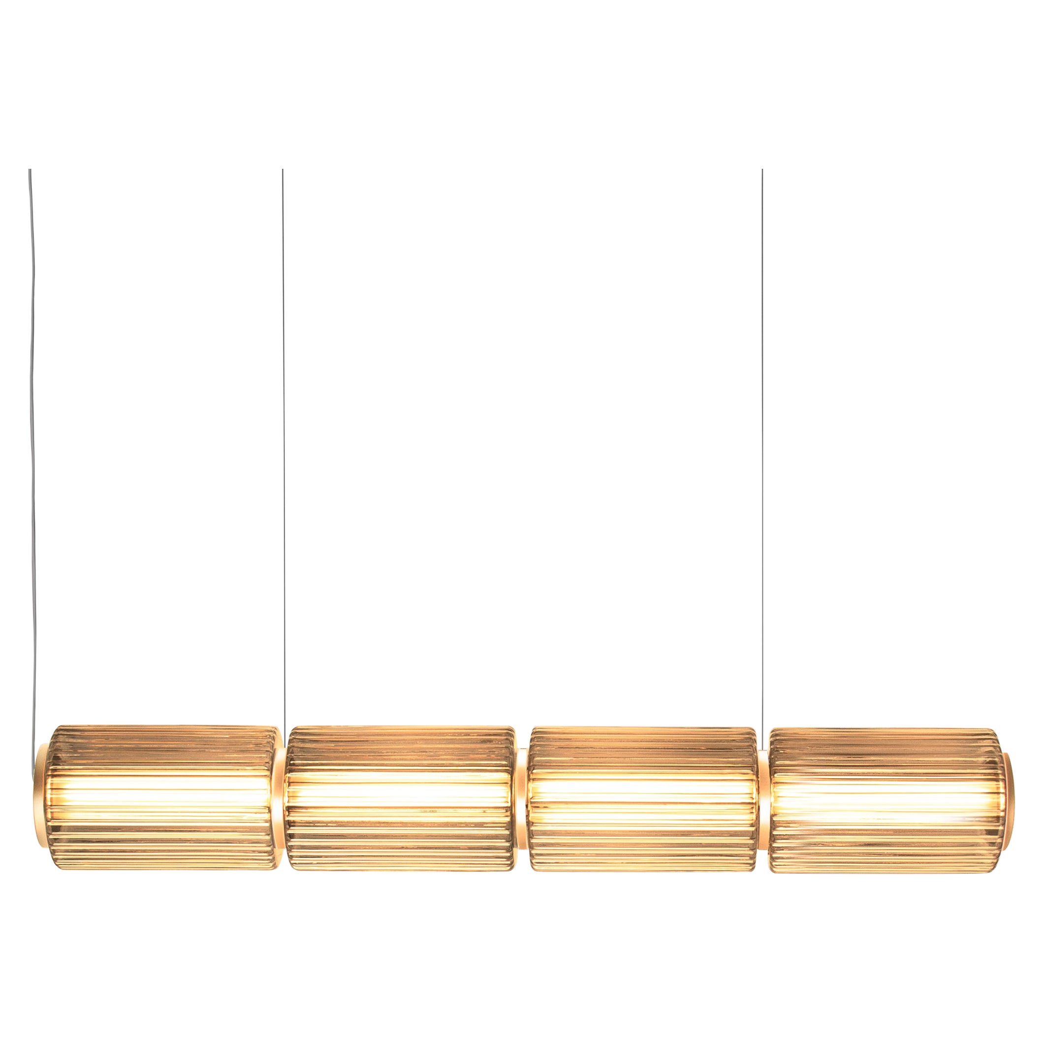 Contemporary Pendant Lamp 'Column' 175-4, Horizontal, Amber
