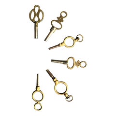 Set di chiavi per orologi Hand Made in ottone del XIX secolo di forme e dimensioni diverse