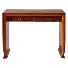 Osvaldo Borsani wood and maple burl veneer desk, Italy, 1950s