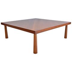 Rare T.H. Robsjohn-Gibbings Bias Cut Walnut Coffee Table