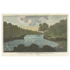 Eine gravierte und handkolorierte Ansicht der Ohiopyle Falls in Pennsylvania, ca.1800