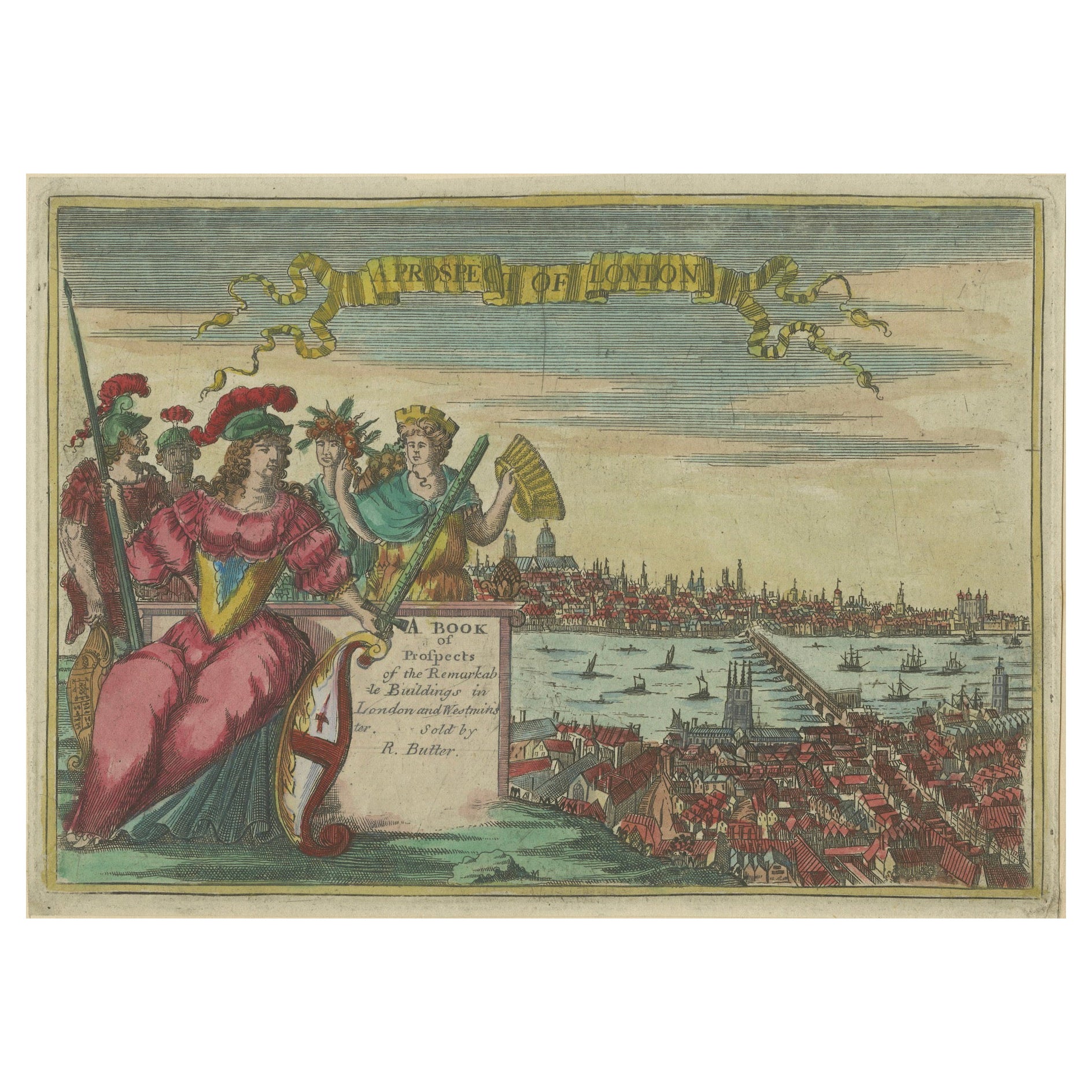 Pagina del titolo di un libro di prospettive di Londra, pubblicato da R. Butter (1785-1799)