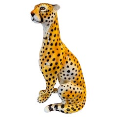 Antique 19th Century Porcelain Cheetah
