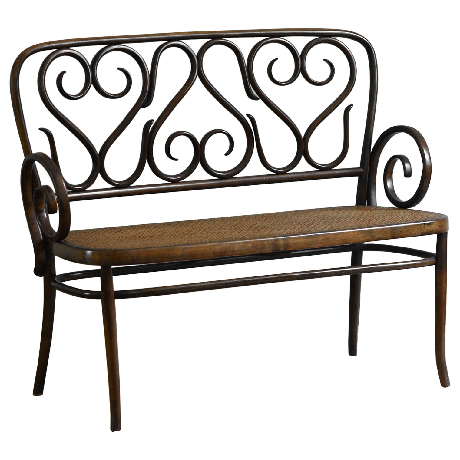 Mid-century bench in the style of Thonet