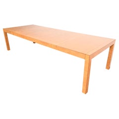 John Widdicomb Mid-Century Modern Burl Wood Parsons Extension Dining Table