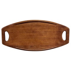 60s Bandeja grande de teca danesa Jens Quistgaard Dansk Designs Góndola de patos