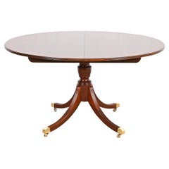 Baker Furniture Mesa de comedor histórica de caoba georgiana con bandas de Charleston