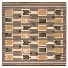 Rug & Kilim’s Scandinavian Style Custom Kilim in Gray and Beige-Brown