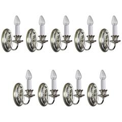 Adam Style Sconces with Restored Silver Plate Finish Quantities Available 