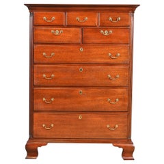 Kindel Furniture Georgian Carved Solid Mahogany Highboy Dresser