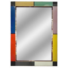 A Medida Italiano Mondrian Decoración Naranja Amarillo Gris Negro Blanco Oro Espejo de Cristal
