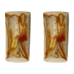 Aplique de Mazzega Bicolore Pareja de cristal de Murano , Italia, 1970