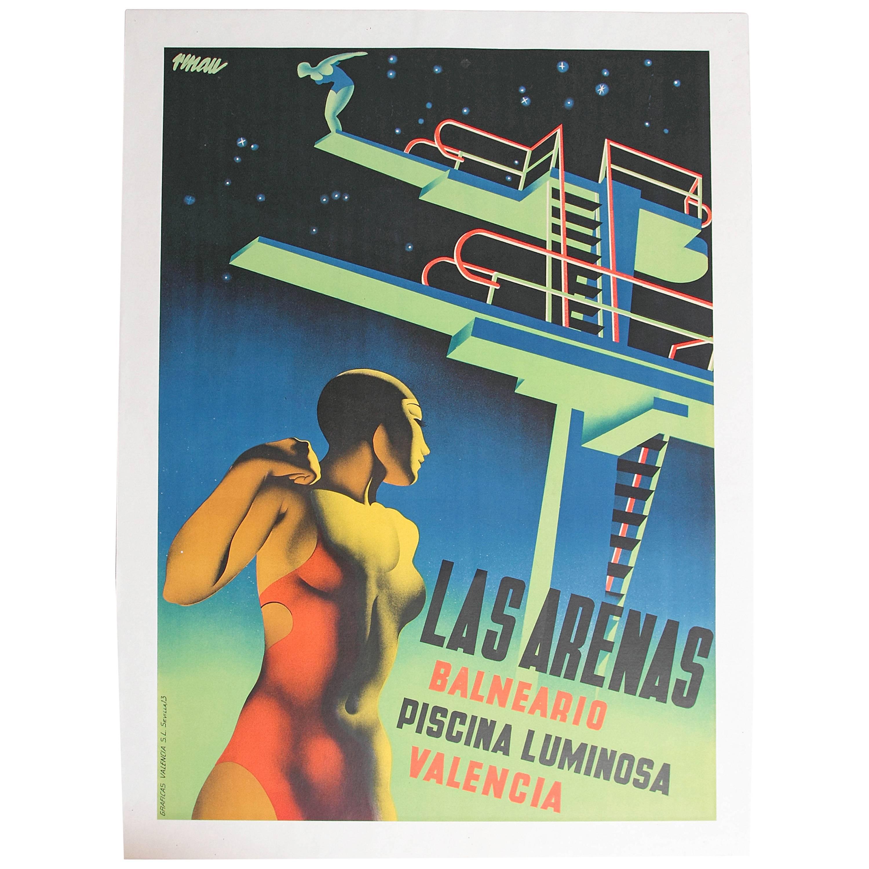 Original Graficas Valencia Spanish Art Deco Poster by Josep Renau-Montoro