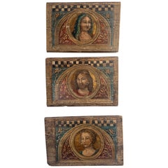 Placas de Madera Pintadas de Inspiración Religiosa del S. XIX