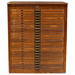 Antiker Industrieschrank mit 24 Schubladen von Hamilton Printer's, ca. 1920-1930
