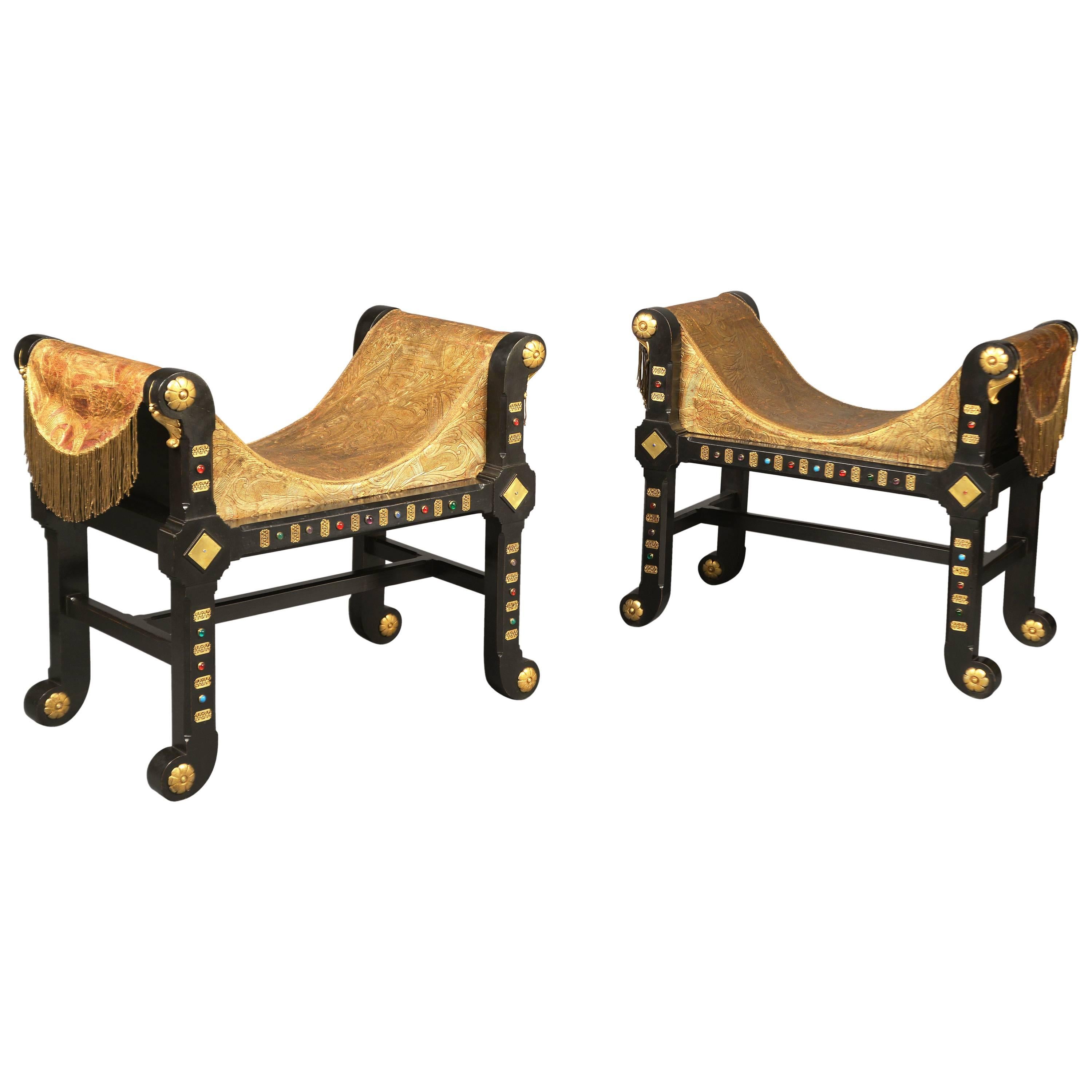 Pair of "Egyptian Revival" Benches, England, ca. 1925 For Sale