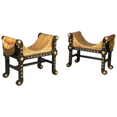Pair of "Egyptian Revival" Benches, England, ca. 1925