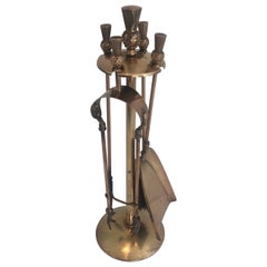 Pineapple Brass Fireplace Tools