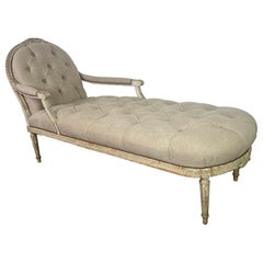 19th C. French Painted Louis XVI Style Chaise