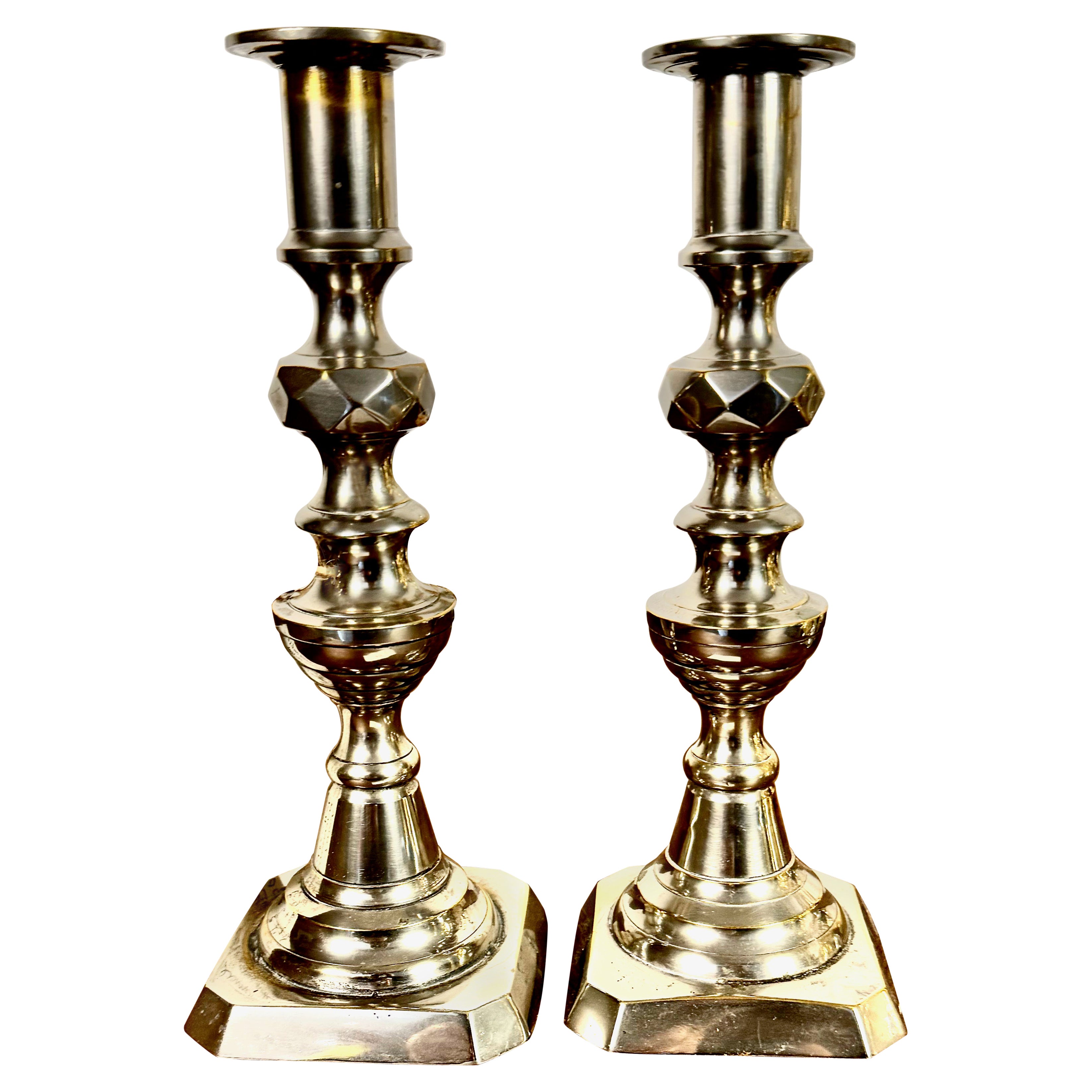 Victorian Beehive & Diamond Candlestick, 19th Century