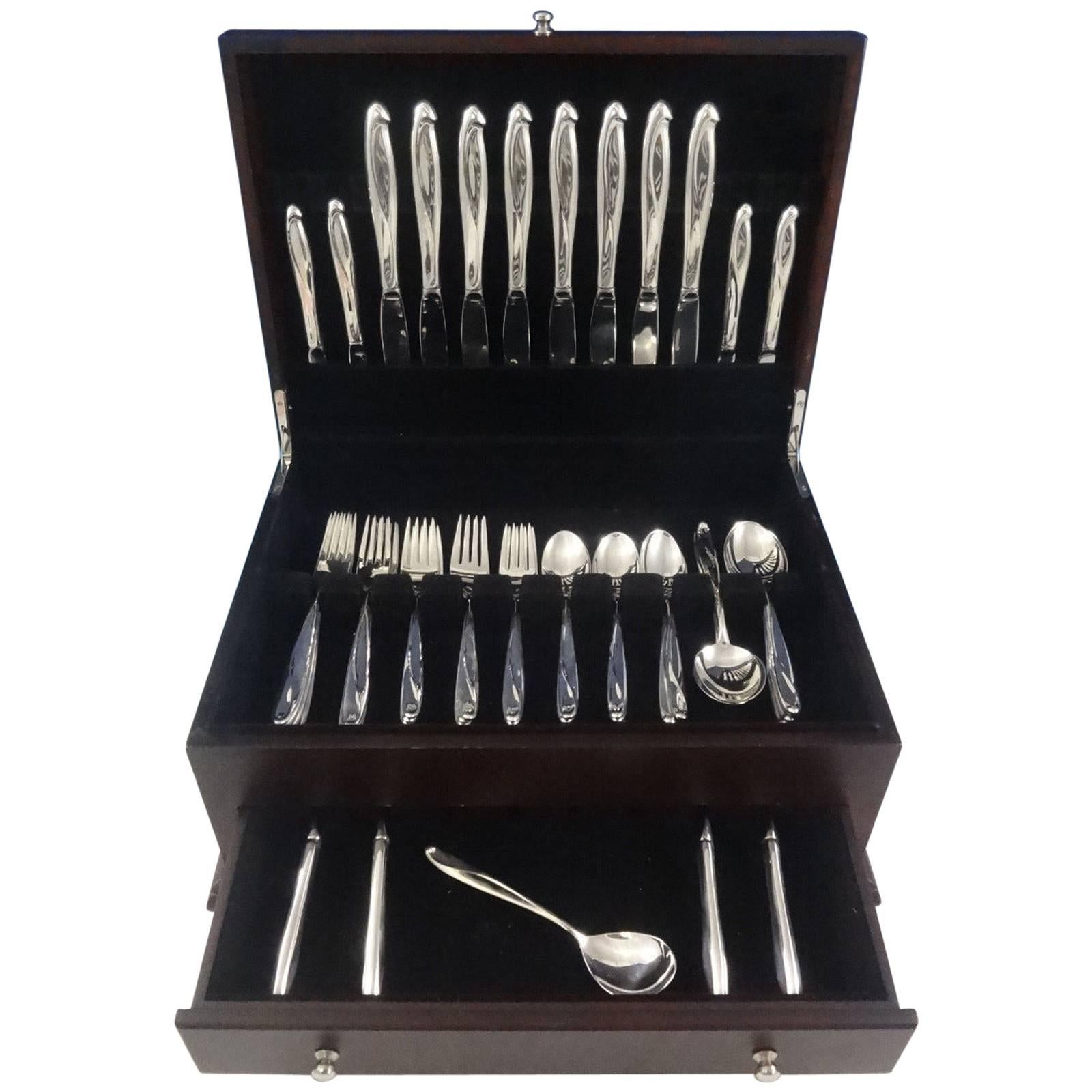 Silver Sculpture by Reed & Barton Sterling Silver Flatware Service 8 Set 49 Pcs