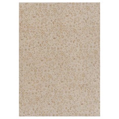 Rug & Kilim’s Tudor Style Rug in Cream with Beige-Brown Floral Patterns