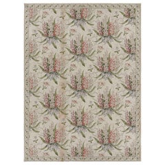 Rug & Kilim’s Tudor Style Rug in White and Cream with Floral Patterns