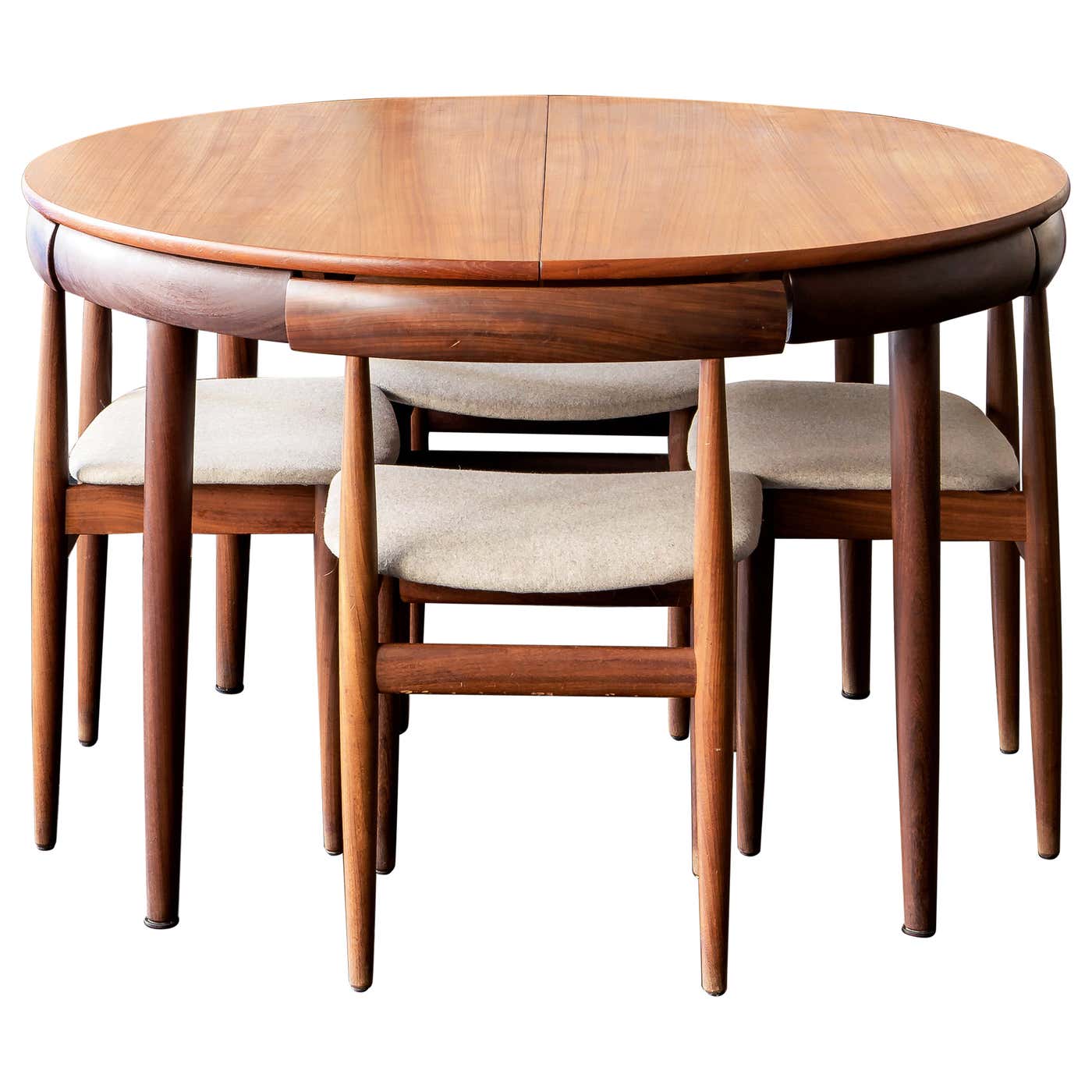 Hans Olsen dining table and chairs, 1960s For Sale at 1stDibs