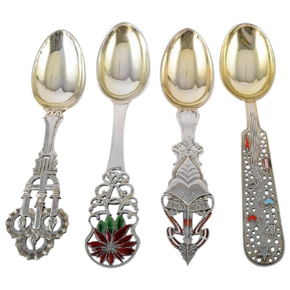 Anton Michelsen Christmas Spoons In Sterling Silver 1917 1939 At 