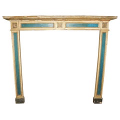 Lacquered and carved wooden fireplace mantel, Italy