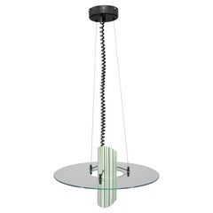 Lampadario italiano in vetro, anni '80
