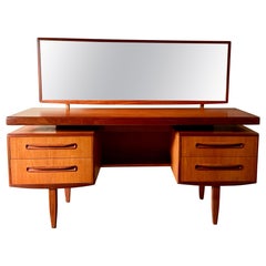 Mid-Century Modern G Plan Fresco Floating Top Teak Vanity Desk by Victor Wilkins