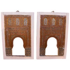 1875s Pair of Handcrafted Stucco Models Featuring Granadine Arches