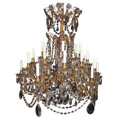 Palatial Antique French Louis XVI Baccarat Gilt Bronze and Crystal Chandelier